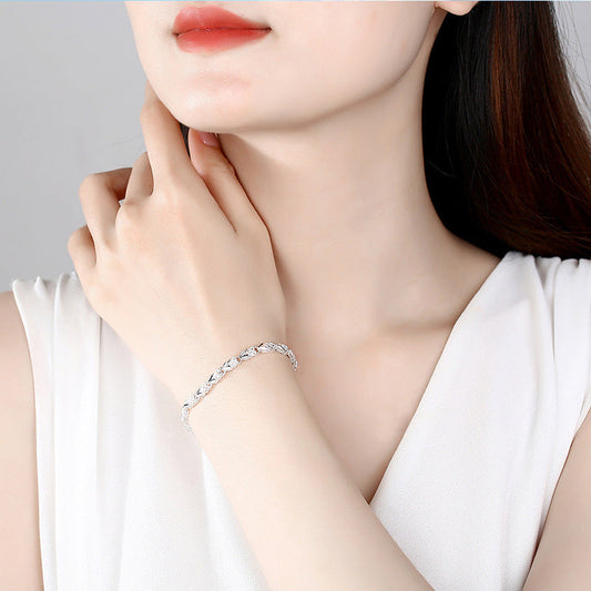 ✨Remise d'usine 50%✨Bracelet élégant et scintillant en forme de trèfle chanceux🍀