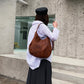 Sac à bandoulière rétro en cuir souple de grande capacité pour femmes