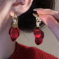 Vintage Geometric Petal Earrings with Clips