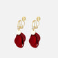 Vintage Geometric Petal Earrings with Clips