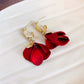 Vintage Geometric Petal Earrings with Clips