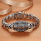 Bracelet en argent tibétain avec six caractères Mantra Luck
