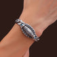 Bracelet en argent tibétain avec six caractères Mantra Luck