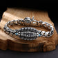 Bracelet en argent tibétain avec six caractères Mantra Luck