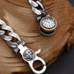 Bracelet en argent tibétain avec six caractères Mantra Luck