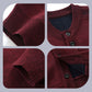 Men's Solid Color Padded Knit Button Cardigan