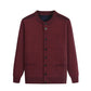 Men's Solid Color Padded Knit Button Cardigan