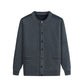Men's Solid Color Padded Knit Button Cardigan