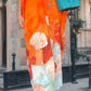 🥰49.99%  Réduction🌸Robe longue ample à imprimé floral et demi-manches