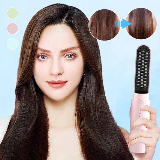 💯Peigne lissant rechargeable longue durée 2 en 1