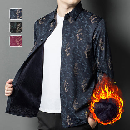 Chemise doublée à imprimé floral pour hommes
