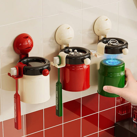 Porte-brosse à dents mural sans perçage avec coupelle magnétique