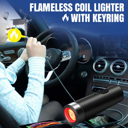 Briquet à Bobine Coupe-Vent Sans Flamme avec Porte-Clés