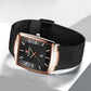 Montre à quartz pour hommes, ceinture en maille carrée ultra-mince