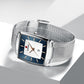 Montre à quartz pour hommes, ceinture en maille carrée ultra-mince