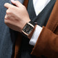 Montre à quartz pour hommes, ceinture en maille carrée ultra-mince