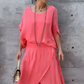 Ensemble 2 Pièces en Chiffon : Haut Ample et Pantalon Fendu à Jambes Larges