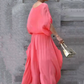 Ensemble 2 Pièces en Chiffon : Haut Ample et Pantalon Fendu à Jambes Larges