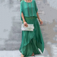 Ensemble 2 Pièces en Chiffon : Haut Ample et Pantalon Fendu à Jambes Larges