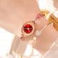 Montre bracelet en zircon coloré pour femme