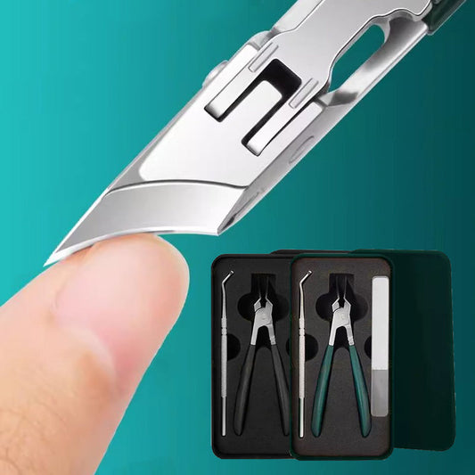 🔥Soins des ongles professionnels💕 Set de 3 pièces de coupe-ongles à bord incliné 25° anti-éclaboussures