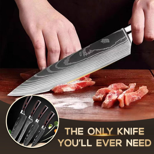 Couteau de cuisine polyvalent à manche en bois
