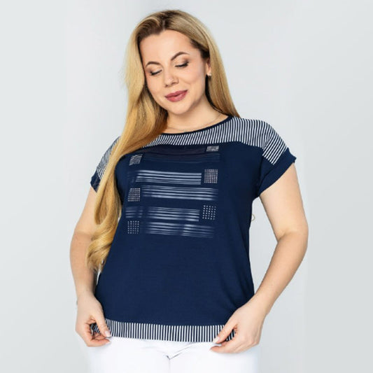 Top patchwork rayé pour femmes