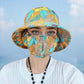 Chapeau de Soleil Floral à Large Bord avec Masque