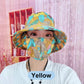 Chapeau de Soleil Floral à Large Bord avec Masque