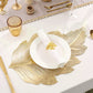 Set de table de salle à manger 3D feuille d'or résistant à la chaleur