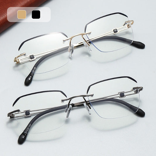 Lunettes à la mode HD à monture invisible 0°Anti-lumière bleue