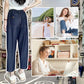 Pantalon harem en denim doux pour femme