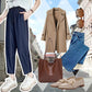 Pantalon harem en denim doux pour femme