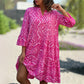 🌺Robe décontractée, ample et fluide, à encolure en V et à motifs