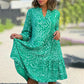 🌺Robe décontractée, ample et fluide, à encolure en V et à motifs