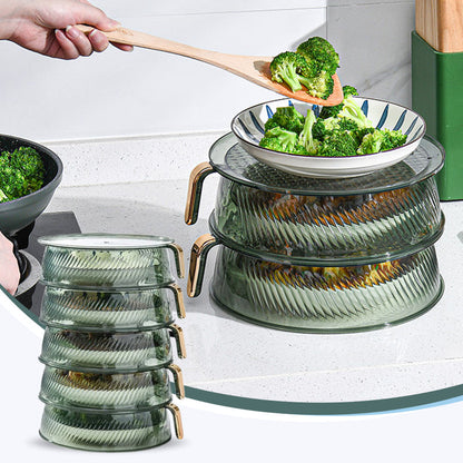 Couvercles transparents empilables multi-niveaux pour bols et assiettes