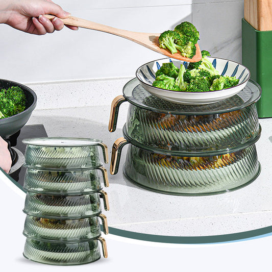 Couvercles transparents empilables multi-niveaux pour bols et assiettes