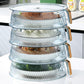Couvercles transparents empilables multi-niveaux pour bols et assiettes