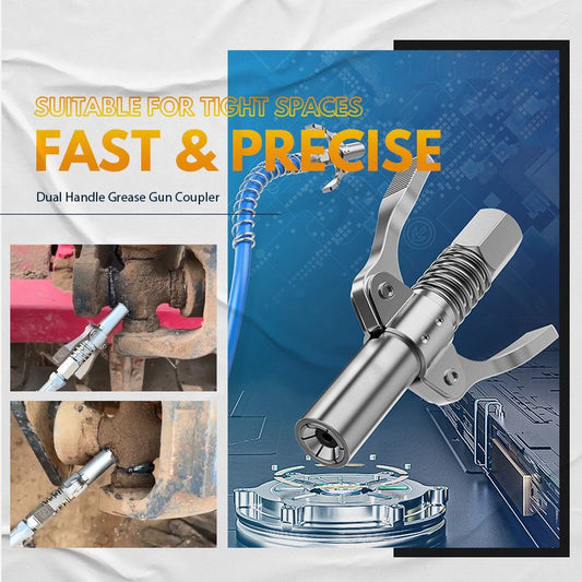 🛢️ 50% DE RÉDUCTION! 🔧 Coupleur de Graisseur à Double Poignée Haute Pression – Connexion Universelle, Robuste & Anti-Fuite pour Atelier ⚙️