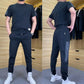 Lot de 2 hauts à manches courtes et pantalons de survêtement extensibles pour hommes