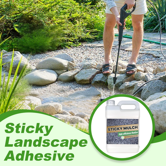 📢📢50% de réduction ! 🏡✨ Colle Paysage Ultra-Rapide – Adhésif Imperméable pour Paillis, Cailloux & Décorations Extérieures 🌧️🏆