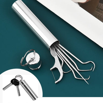🔥-50 % aujourd’hui ! Ensemble de Cure-Dents Réutilisables en Inox 🦷 Durable & Hygiénique