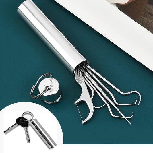 🔥-50 % aujourd’hui ! Ensemble de Cure-Dents Réutilisables en Inox 🦷 Durable & Hygiénique