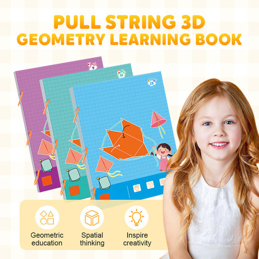 Livre éducatif pour apprendre la géométrie en 3D avec ficelle à tirer