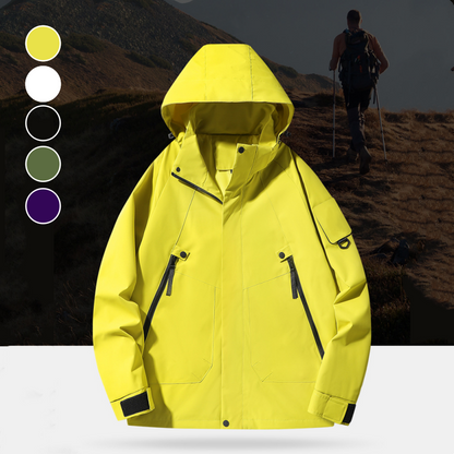 Veste à capuche imperméable et coupe-vent avec fermeture éclair intégrale pour l'extérieur