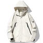 Veste à capuche imperméable et coupe-vent avec fermeture éclair intégrale pour l'extérieur