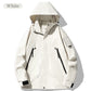 Veste à capuche imperméable et coupe-vent avec fermeture éclair intégrale pour l'extérieur