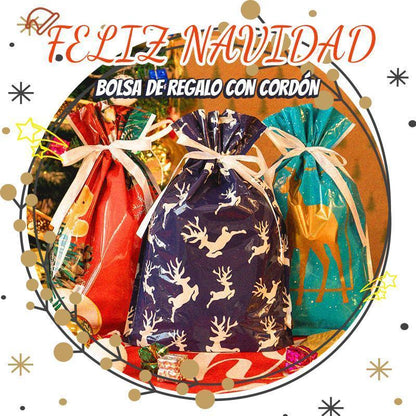 🎄🎁 Sacs cadeaux réutilisables à cordon – Plusieurs tailles, motifs de Noël, à remplir et à offrir encore et encore, la touche festive qui fait plaisir à tous les coups 🛍️💝