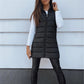 Gilet long zippé pour femmes