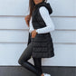 Gilet long zippé pour femmes